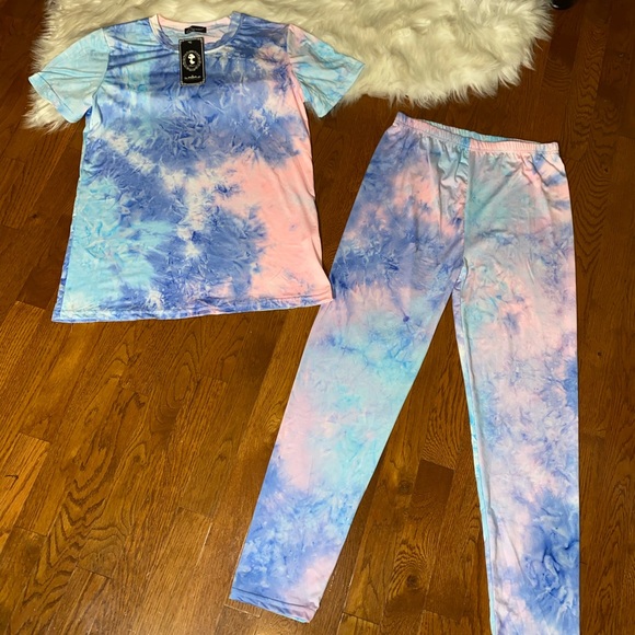 Stylish Sky Tie-Die 2pc w Mask Set - Picture 2 of 5